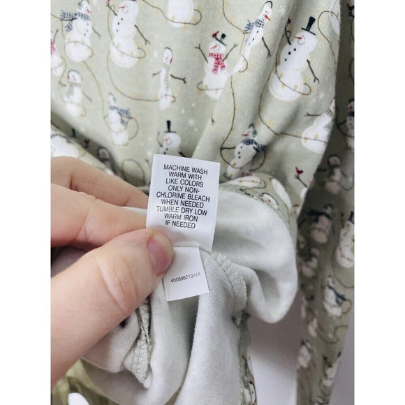 Croft & Barrow Mock Neck Tunic Shirt Sz PL Snowman Print Green Winter Womens NEW - Picture 7 of 9